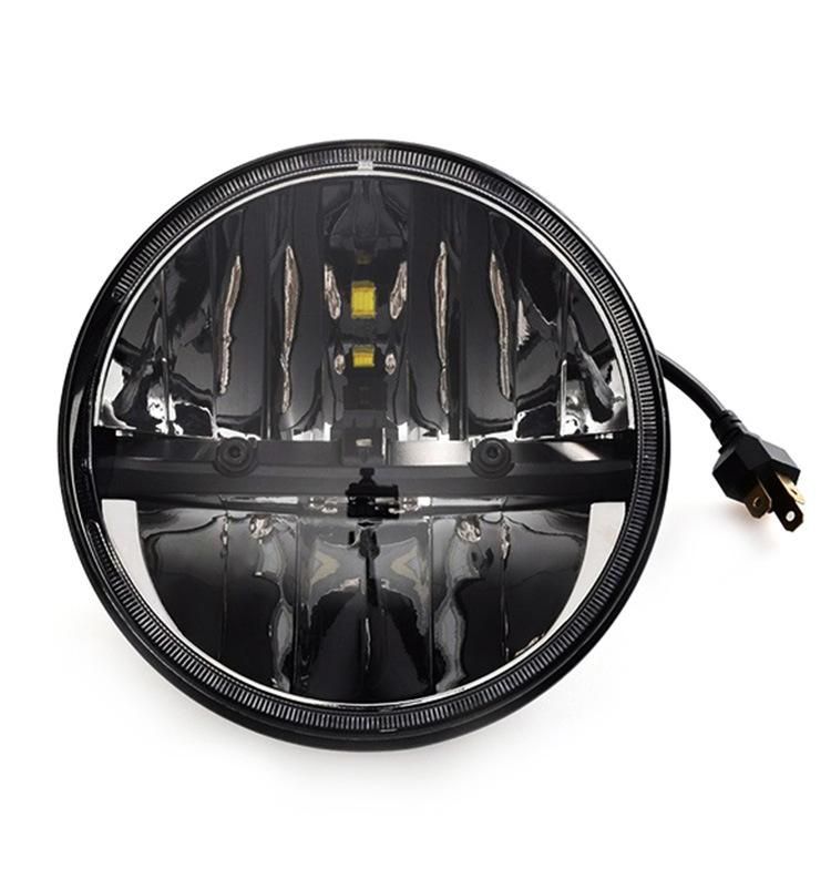 High/Low Beam Jk Headlamp for Jeep Wrangler Jk Tj Motorcycle Black 7" Inch Round 30W LED Headlights