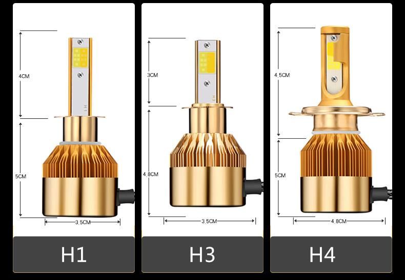 38W 4800lm IP68 9V-32V Yellow and White with Fans CS Dual Color Auto LED Headlight