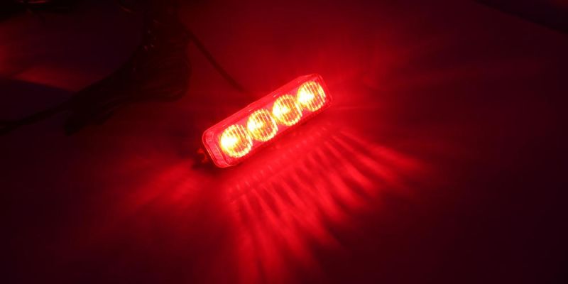 Red Color LED Emergency Flash Hide Away Kit Grille Light