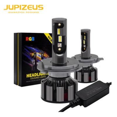 High Quality 12V 40W APP Control Bluetooth 7 Colors RGB LED Headlight Bulb H4 H7 H11 LED Car Light
