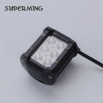 12V 24V 6 LED Offroad Auto Driving Working Lights Truck Car Two Rows 4inch 18W LED Work Light Bar