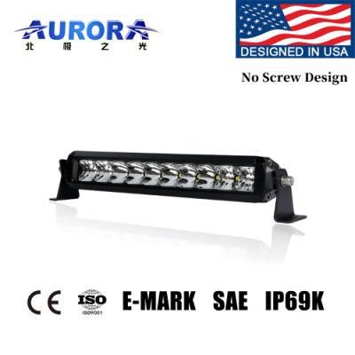 Aurora Hi Low Beam No Screw Single Row Offroad LED Lightbar for Car Truck Jeep