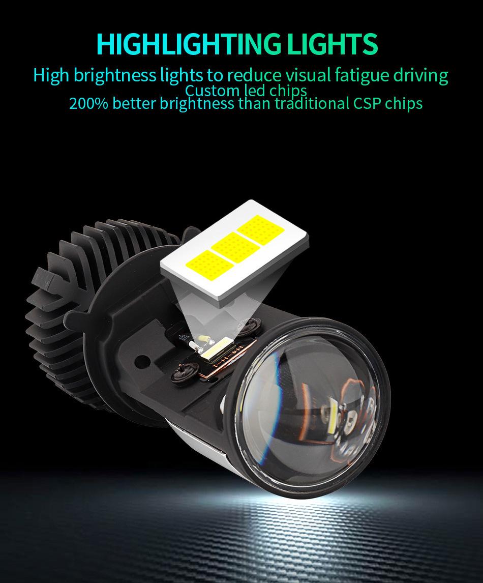 Good Driver2019 New LED Double Light Lens 3 Inch H1 H7 H11 9004 9007 H4 H13 LED Projector Bi LED Projector Lens for Cars Auto Light