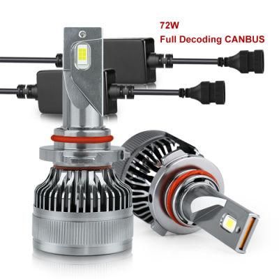 High Power 72W 16000lm 6500K Canbus Decoder Luces Focos H7 H11 LED H4 Car LED Headlight for Vehicle