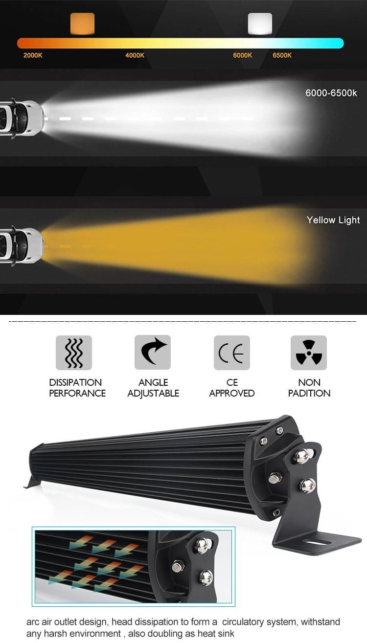 Ce RoHS DOT E-MARK 22 Inch12 24 Volt Wholesale Remote Control Warning Multi-Color Amber Strobe Car Offroad LED Light Bar