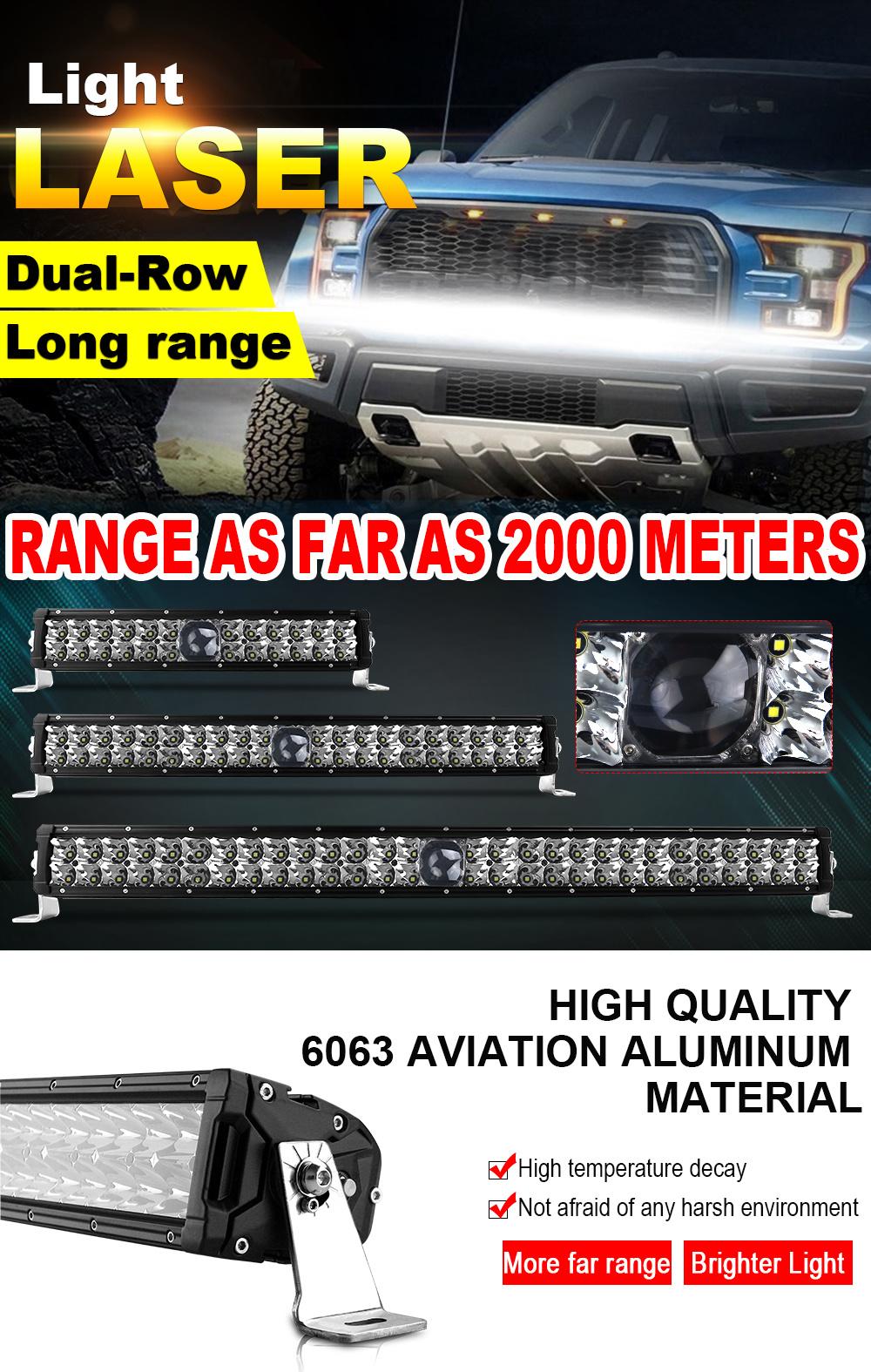 New Products Dual Row LED Light Bar 22inch Driving Beam Light 1900m Truck Offroad Laser LED Light Bar