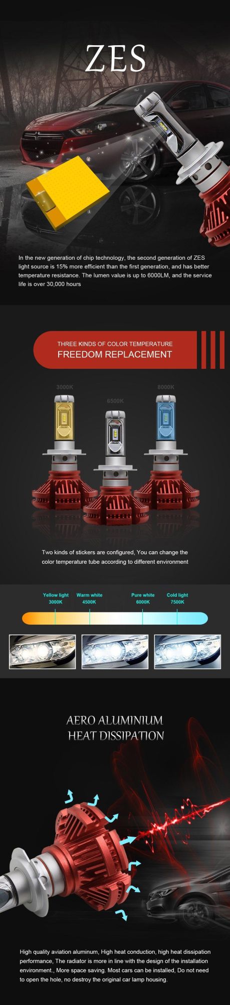 Super Bright X3 Car Lights Lamp H4 H11 3000K 6500K 8000K 3 Color Temperature 9004 9005 9006 9007 H13 H4 Auto Bulb LED Car Headlight