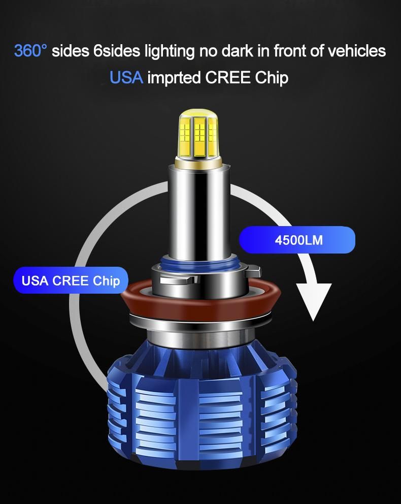 China Manufacture 10000lm LED Replacement Halogen Bulbs Car Headlight 360 Degrees Canbus H7 Bulb