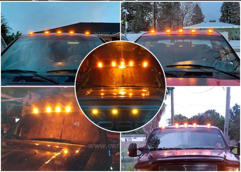 Dodge Smoked Lens Amber 13 LED Cab Roof Top Marker Running Light
