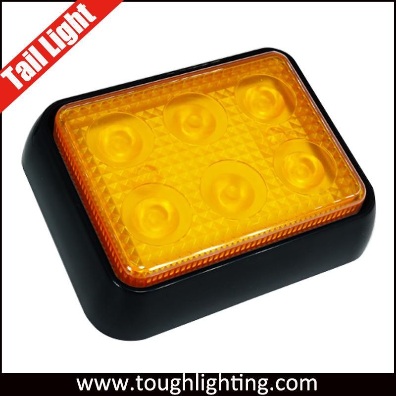 Emark 12-24V LED Rectangle Vehicle Stop Turn Rear Tail Lights for Truck Trailer Marine with E-MARK
