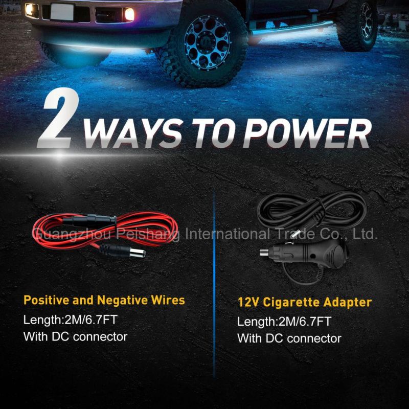 154cm+64cm Amazon Bestsell Flowing Chasing Color RGB Car Underglow Light Kit Neon Light Car LED Strip Lights