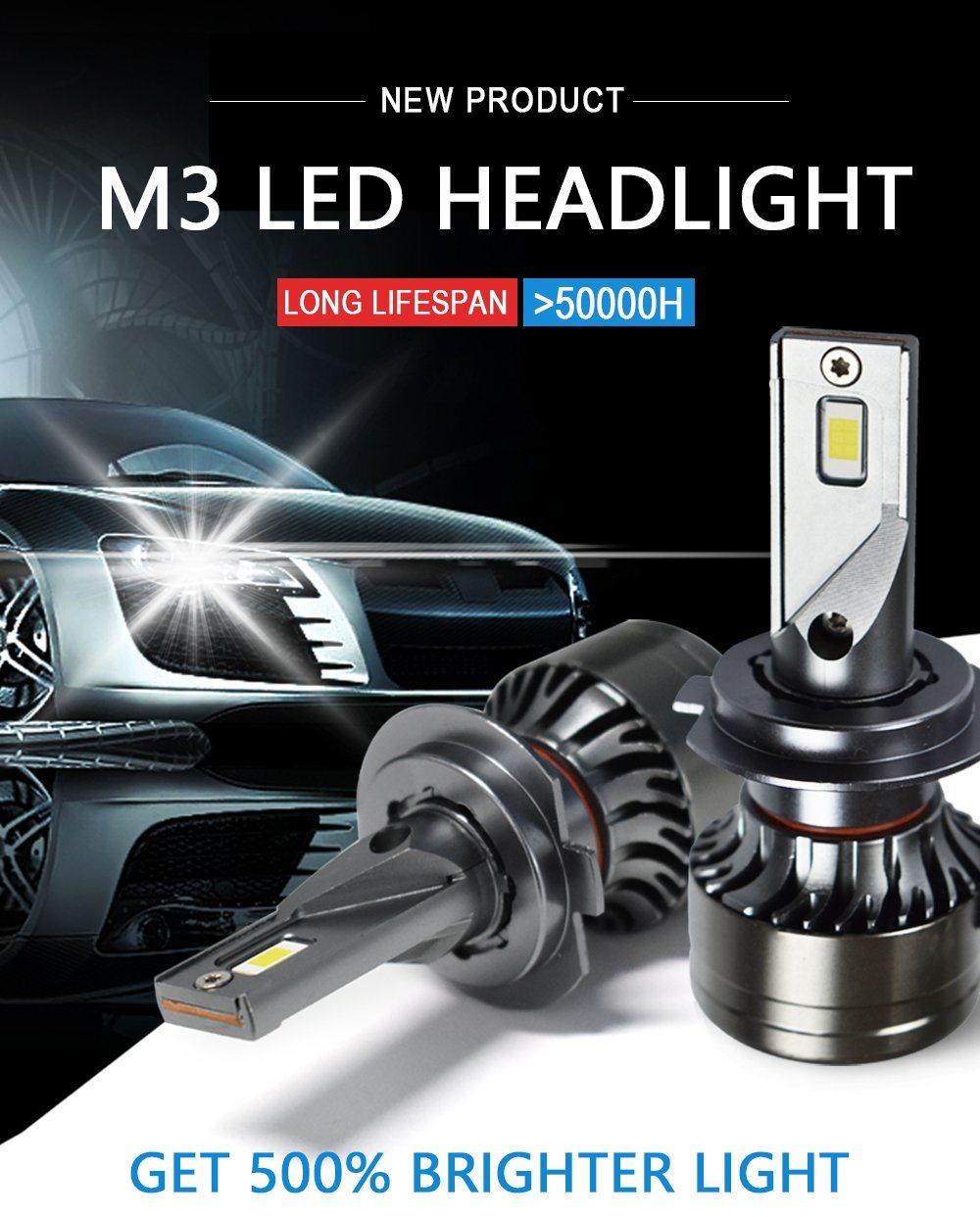 Conpex Warranty M3 Auto Lighting Csp Chip LED 9005 9006 H1 H3 H7 H11 LED Motorcycle Car Headlight Bulbs