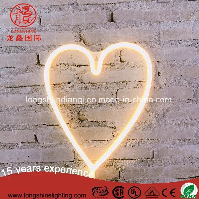 Outdoor Christmas Neon Heart Signage Wall Decoration Light