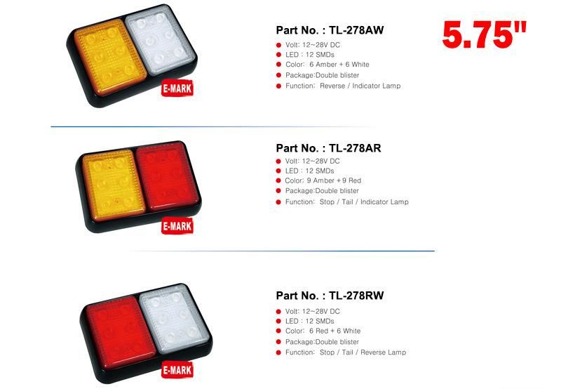 E-Approved 5.75inch 2 Pod LED Combination Reverse Light