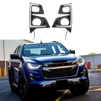 High Version Turn Signal LED Daytime Running Light Fog Lamp Light Cover for Isuzu D-Max Dmax 2020 2021