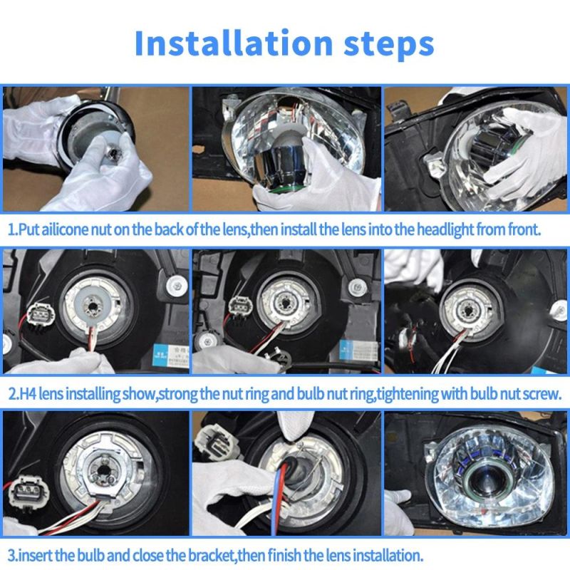 Lightech Auto Mini H1 Model LED Bi Projector Lens Rx9 Retrofit Headlight H7 H11 H4 Refit