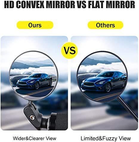 Bicycle Mirrors for Handlebars Adjustable Rotatable Bike Mirrors Handlebar Rearview Mirror