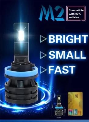 Mini Size M2 Car LED Headlight H7 H11 H8 9005 9006 9004 9007 H13 H4 Hi Lo 55W 16000lm Car LED DRL Fog Headlamps Bulbs
