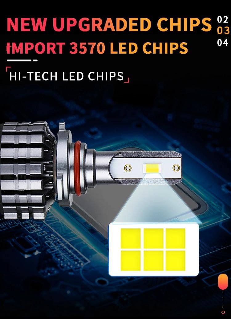V20 8500lm 60W Super Bright Marine Boat Spot Beam LED Work Light H4 Bulb LED Headlamp