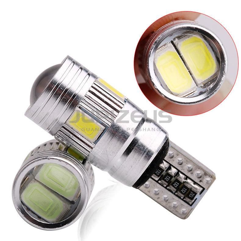 Multi Color Etw5w 6SMD 5730 194 168 Cold White 12V W5w Canbus Auto Wedge Parking Lights Car Park Lights with Lens