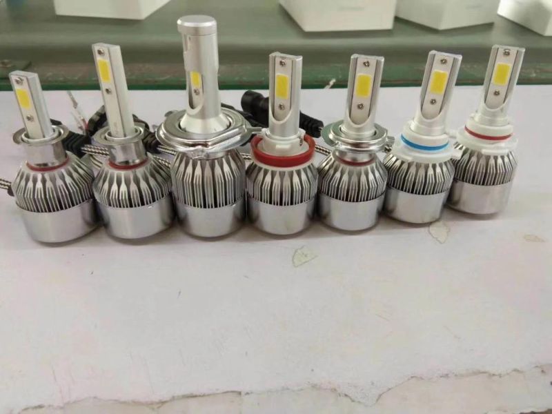 Ce RoHS New 2PCS C6 LED Car Headlight Kit COB 9005 9006 H4 H1 H7 36W 7600lm White Light Bulbs
