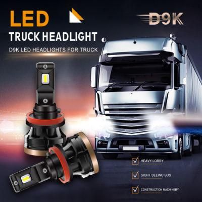 LED Truck Headlight D9K Auto Light Truck Work Light H1 for Car LED Headlight 9005 9006 LED Light D9K LED Headlight for Truck