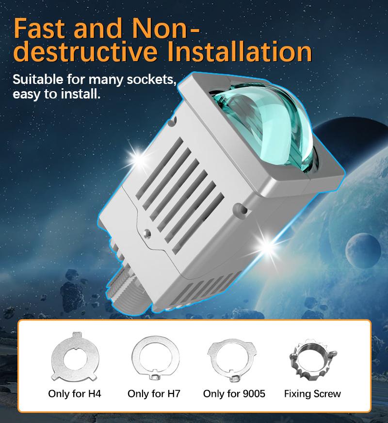The Latest High Quality High Power 110wled P9 H4 H7 9005 Dual Lamp Projector 5000lm Universal Modified Car, Motorcycle LED