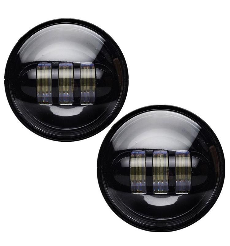 Black Chrome 30W 4-1/2" 4.5 Inch LED Passing Light for Harley Motorcycle Fog Lights 4.5"