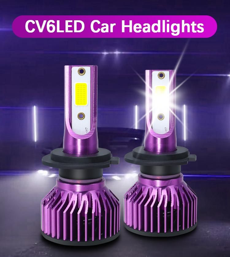 Carolyn CV6 55W 6000K COB V6 Car LED Headlights 8000lm Hb3 Hb4 F2 9007 H1 H4 H13 LED Car Light