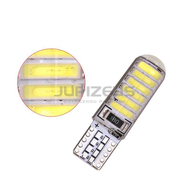 Hot Sale Car LED Bulb W5w T10 194 7020 12SMD Silicone Car LED T10 SMD Strobe Light