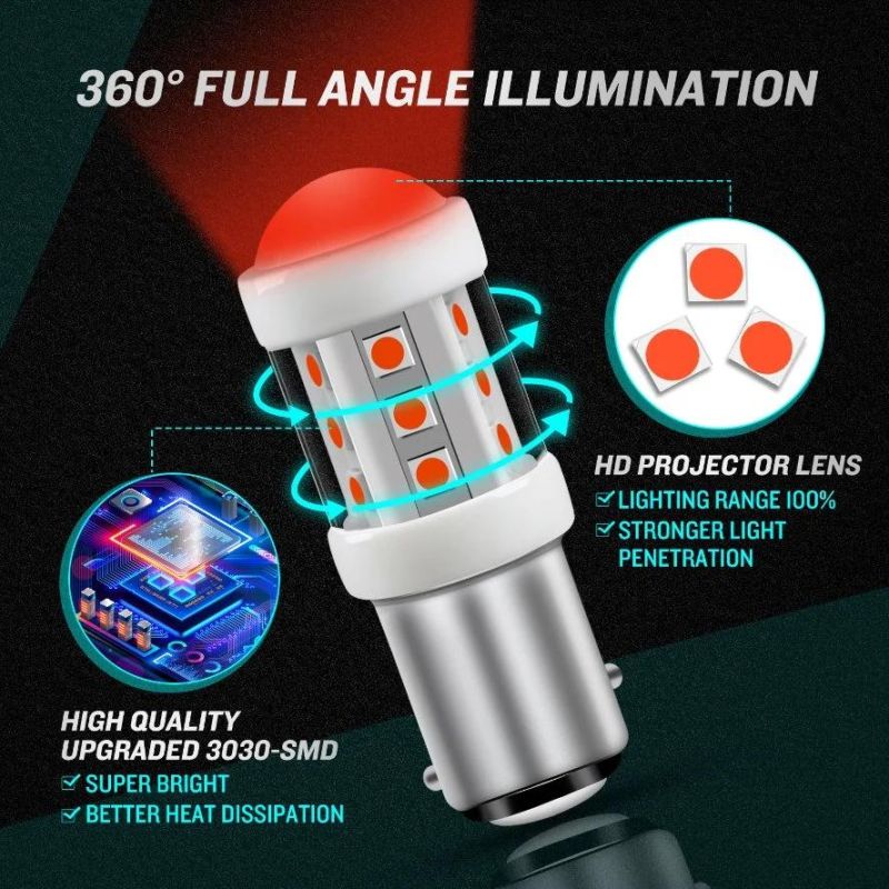 High Quality 3030 Chip 7W Ceramic Car LED Light Bulbs 1156 1157 LED Brake Light Reverse Light for Car