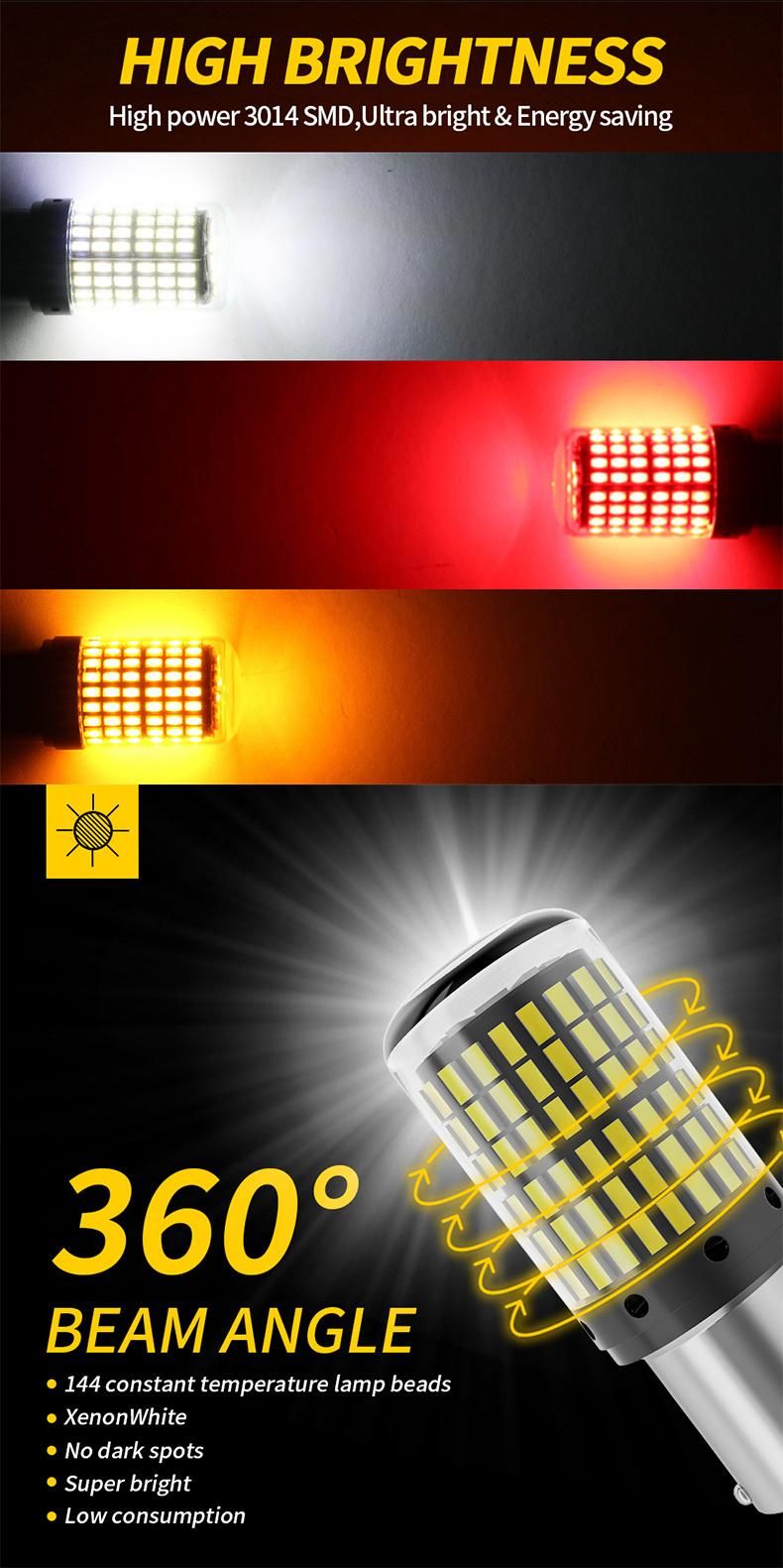 1156 1157 7440 7443 3157 Canbus 144SMD 3014 LED Turn Signals Light Bulbs for Car