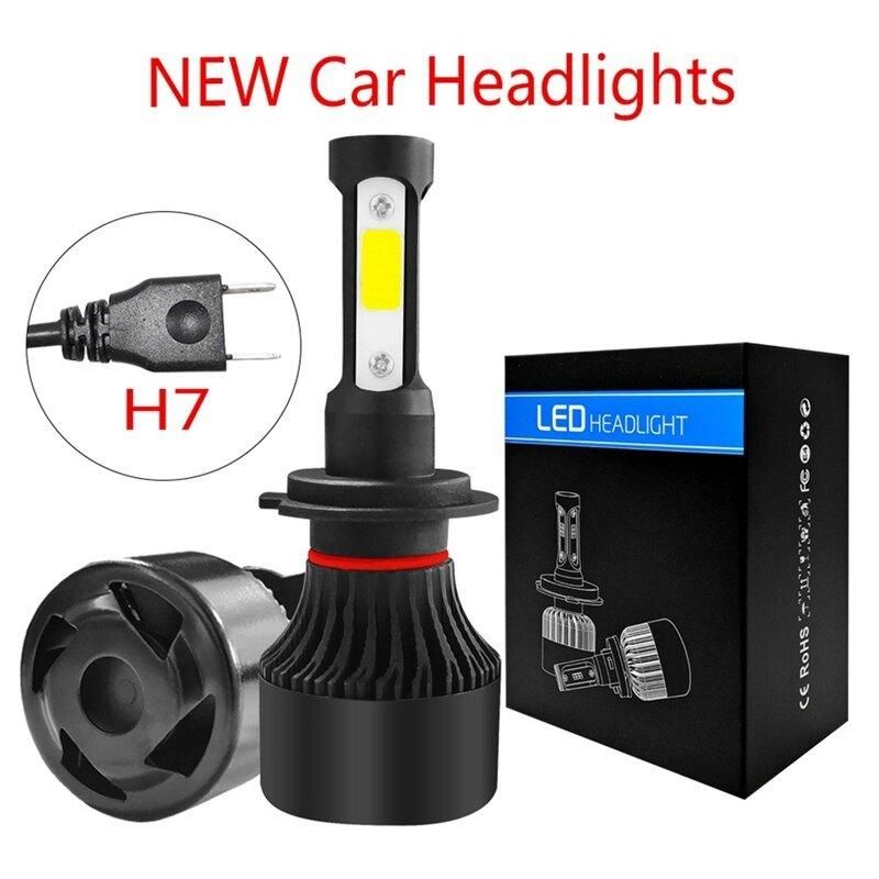Wholesale 2PCS Black 6000lm Improved S2 LED Car Headlight with Powerful COB Chips H4 H7 Auto LED Lamps