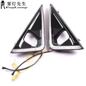 Car LED Day Driving Headlamp for Toyota Alphard 2018 2019 Yellow Turn Signal Daylihgts Daytime Running Lights DRL Fog Lamp