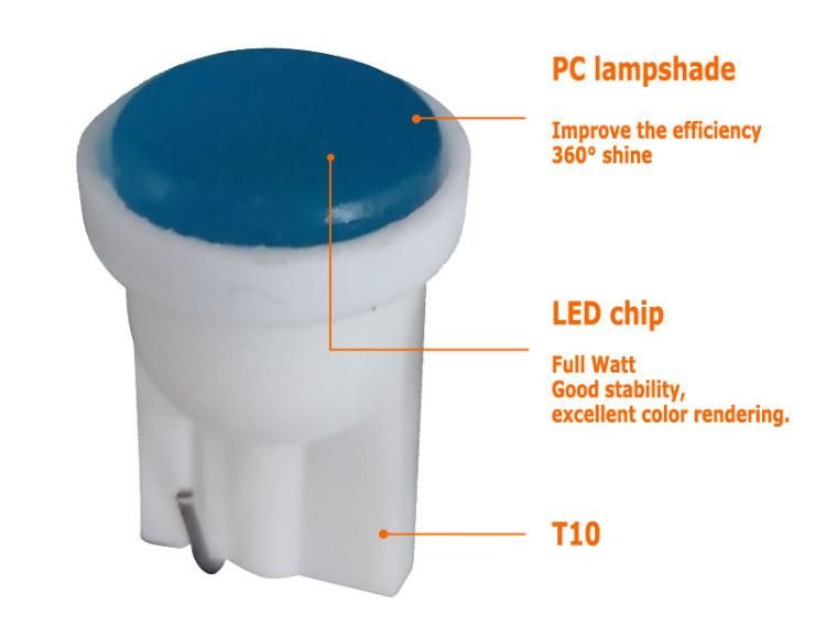 LED T10 Medium Base LED License Plate Bulb in Car Interior