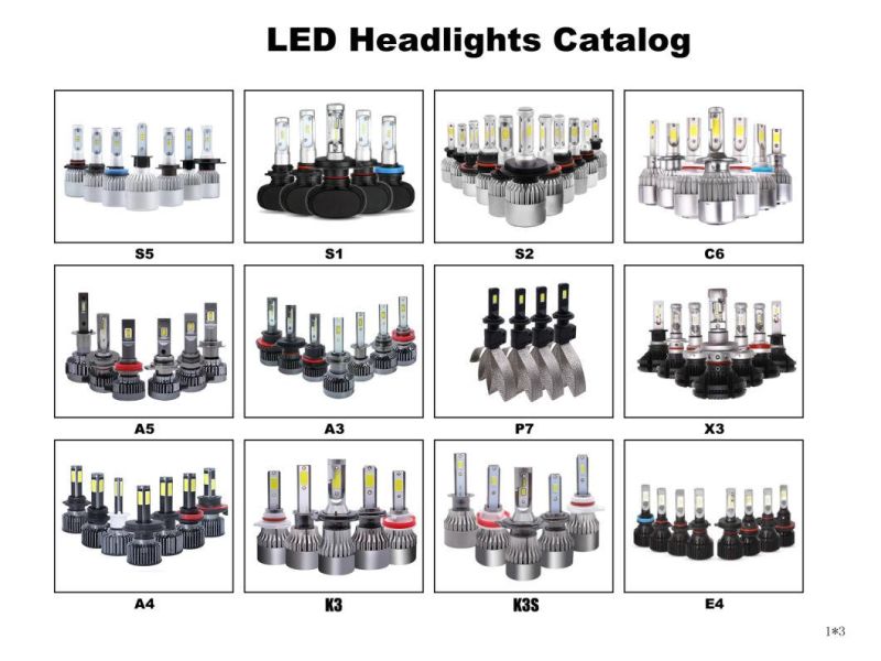 Fanless K1 Csp LED Headlight Bulbs H4 H7 H11 9005 9006 9004 9007 880 881 H1 H3 Faros