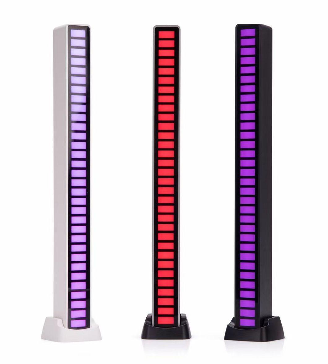 Creative 32 LED Colorful Voice Pickup Ambience Lamp Car Desktop Audio Spectrum Voice RGB Music Rhythm Light