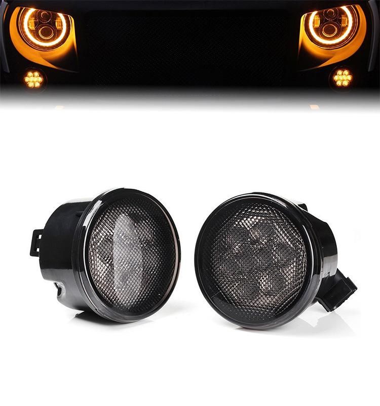 Amber LED Front Turn Signal Light Assembly 2007-2017 for Jeep Wrangler Jk Turn Lamp Fender Flares Eyebrow Indicator