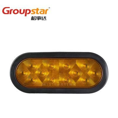 DOT SAE Approval UV PC 6&quot; Oval 24V 12V Stop Lamp LED Light for Truck and Trailer Auto Lamps