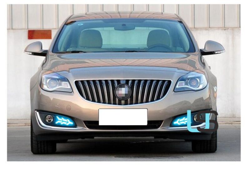 for Buick Regal 2014-2016 Daytime Running Lamp Brake Turn Signal Front Bumper Fishbone Fog Light