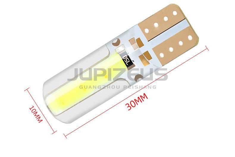 T10 W5w 194 168 COB 6 Chips Silicon Gel LED Car Auto Side Wedge Parking Light Lamp Bulb DC12V