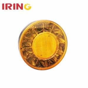 Waterproof Round Amber Bus Truck Tail Indicator Trun Lights for Truck Trailer with E4